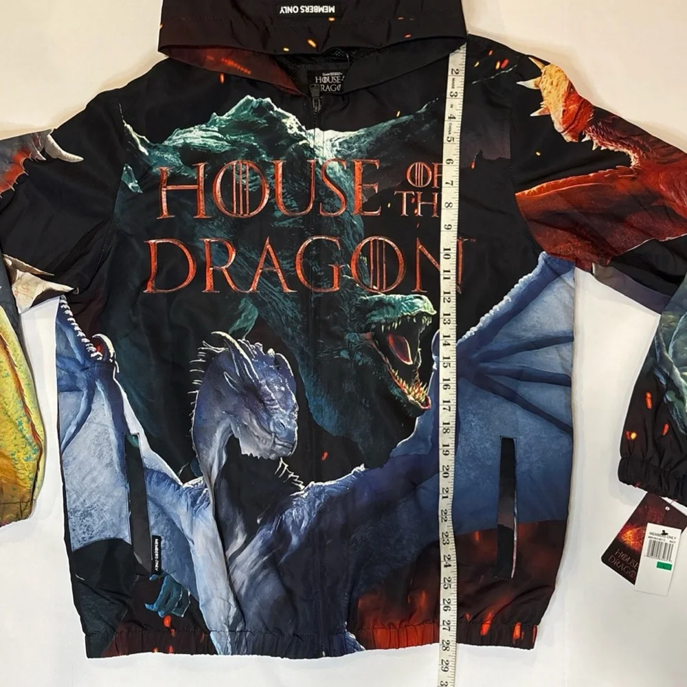 Members Only x House of the Dragon HBO Game of Thrones Windbreaker Men size Larg